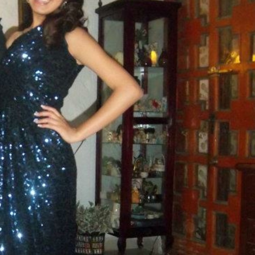 Long dark blue dress
